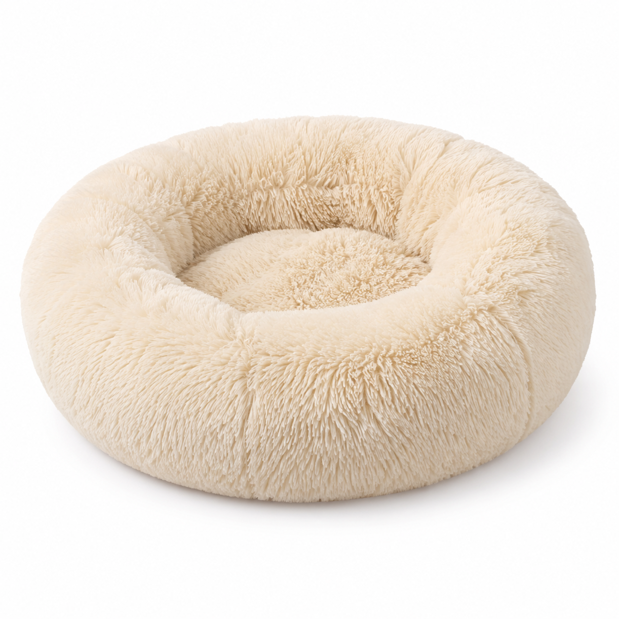 Panier donut moelleux crème pour chien et chat 60 cm