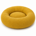Panier donut jaune moutarde en tissu bouclé 70 cm