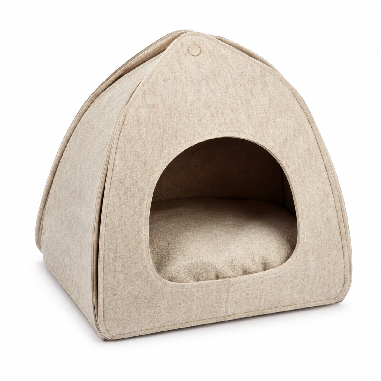 Niche cocon beige pliable pour chat 45x45x40 cm
