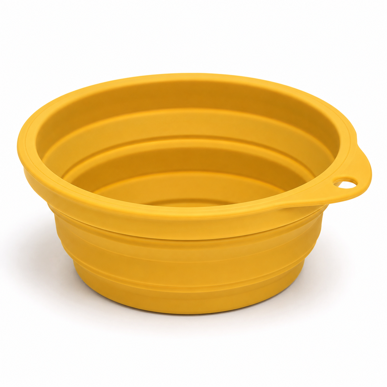 Gamelle de voyage pliable jaune moutarde en silicone 600 ml