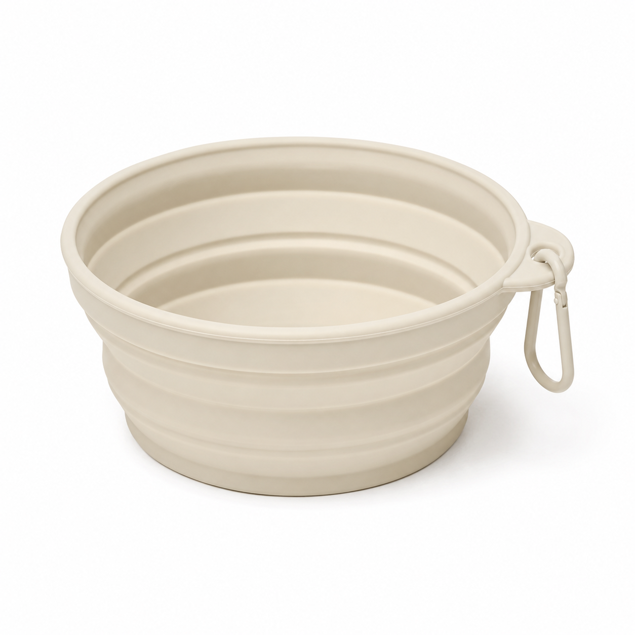 Gamelle de voyage pliable crème en silicone 1 L