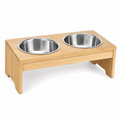 Porte-gamelles double en bois clair 2x700 ml 36 cm