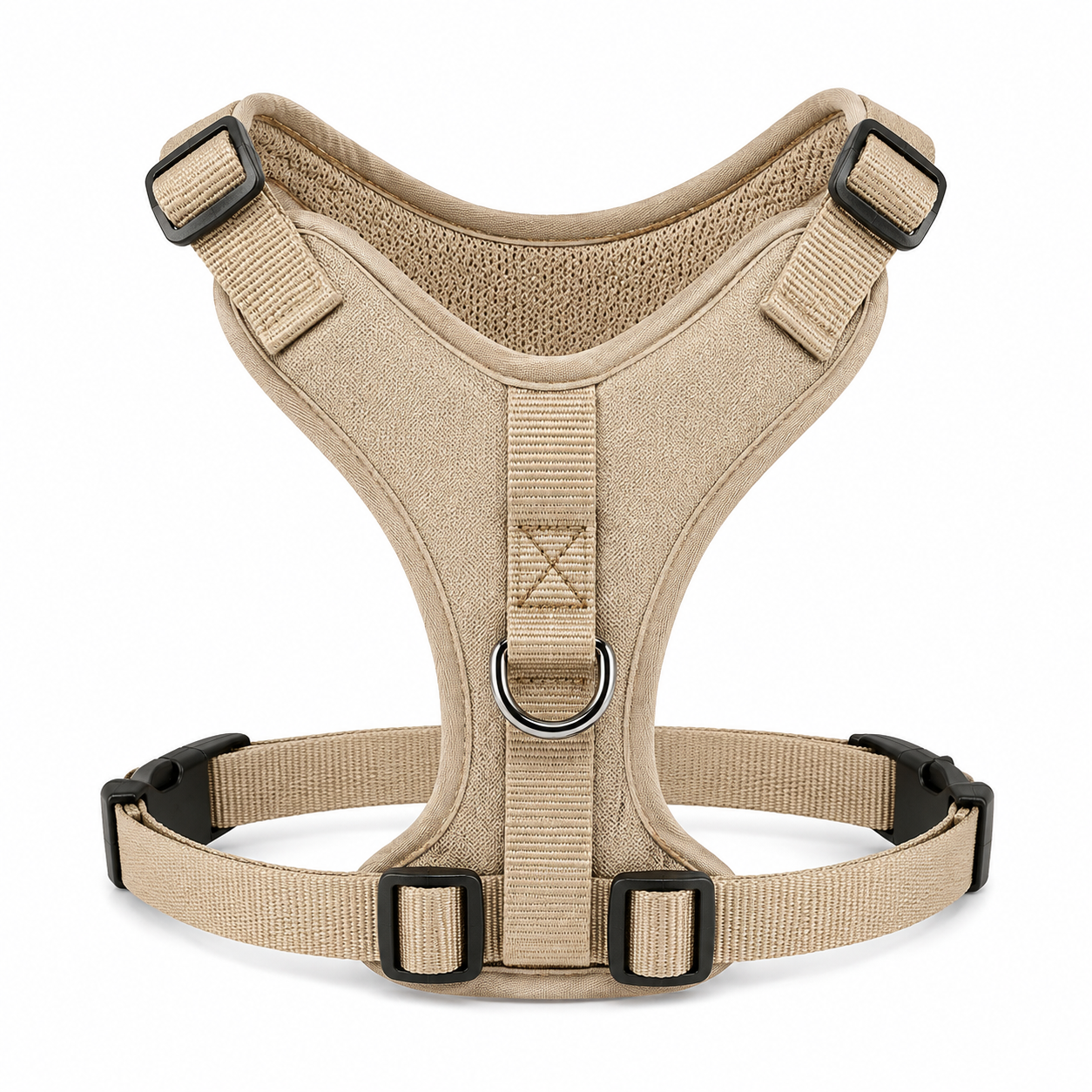 Harnais en Y beige pour chien taille M tour de poitrail 52-68 cm