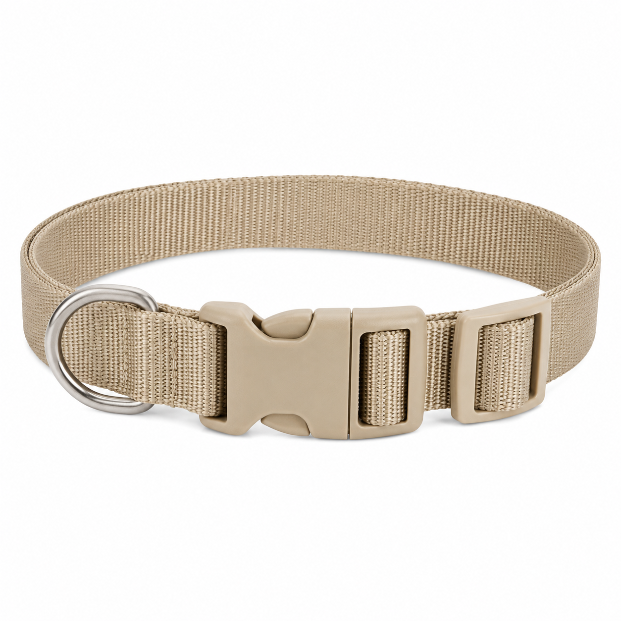 Collier beige réglable pour chien taille M 35-50 cm