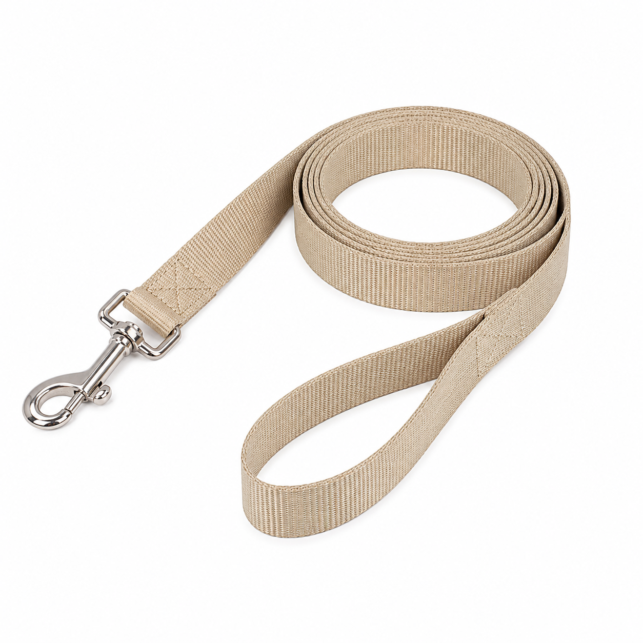 Laisse plate beige pour chien 1,5 m largeur 20 mm