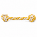Corde à nœuds crème et jaune pour chien 35 cm