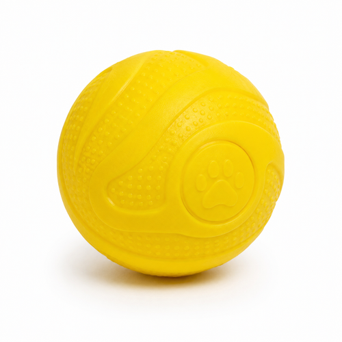 Balle souple jaune pour chien 7 cm en caoutchouc TPR