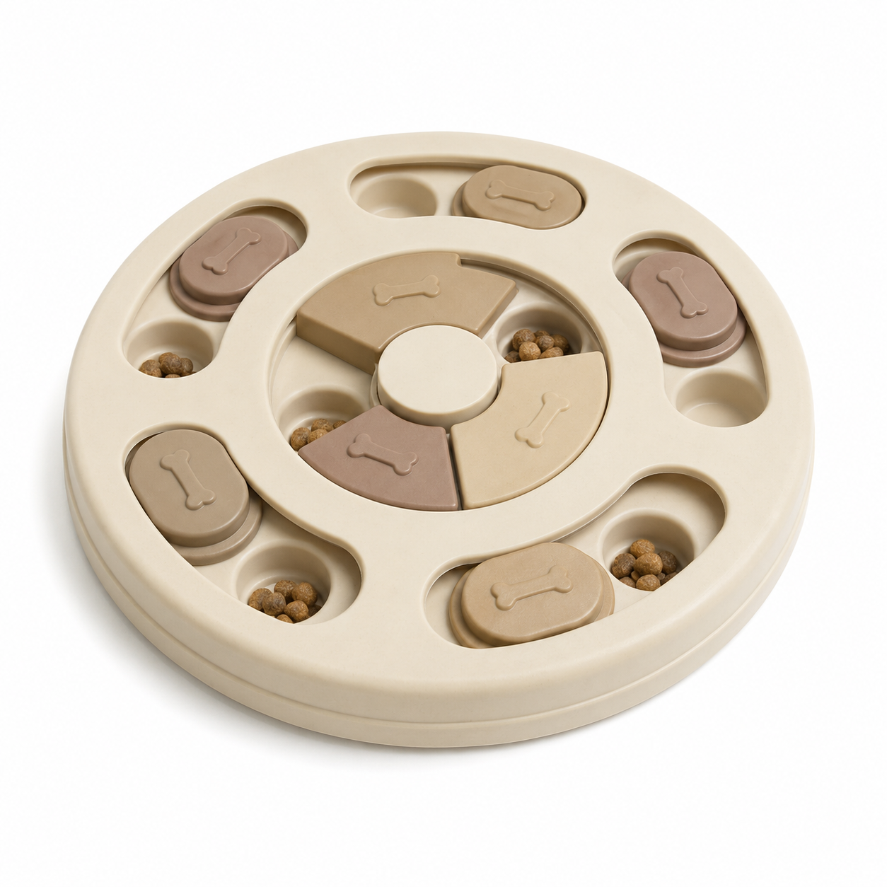 Puzzle distributeur manuel crème pour chien 25 cm