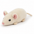 Souris en peluche crème pour chat 15 cm