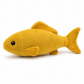 Poisson en peluche jaune moutarde pour chat 20 cm