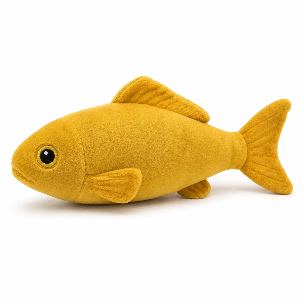 Poisson en peluche jaune moutarde pour chat 20 cm