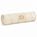 Tunnel pliable crème pour chat 90x25 cm