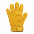 Gant de toilettage jaune moutarde pour chien et chat taille M